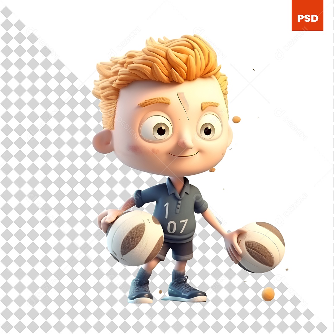 Jogador Personagem 3D Para Composição PSD