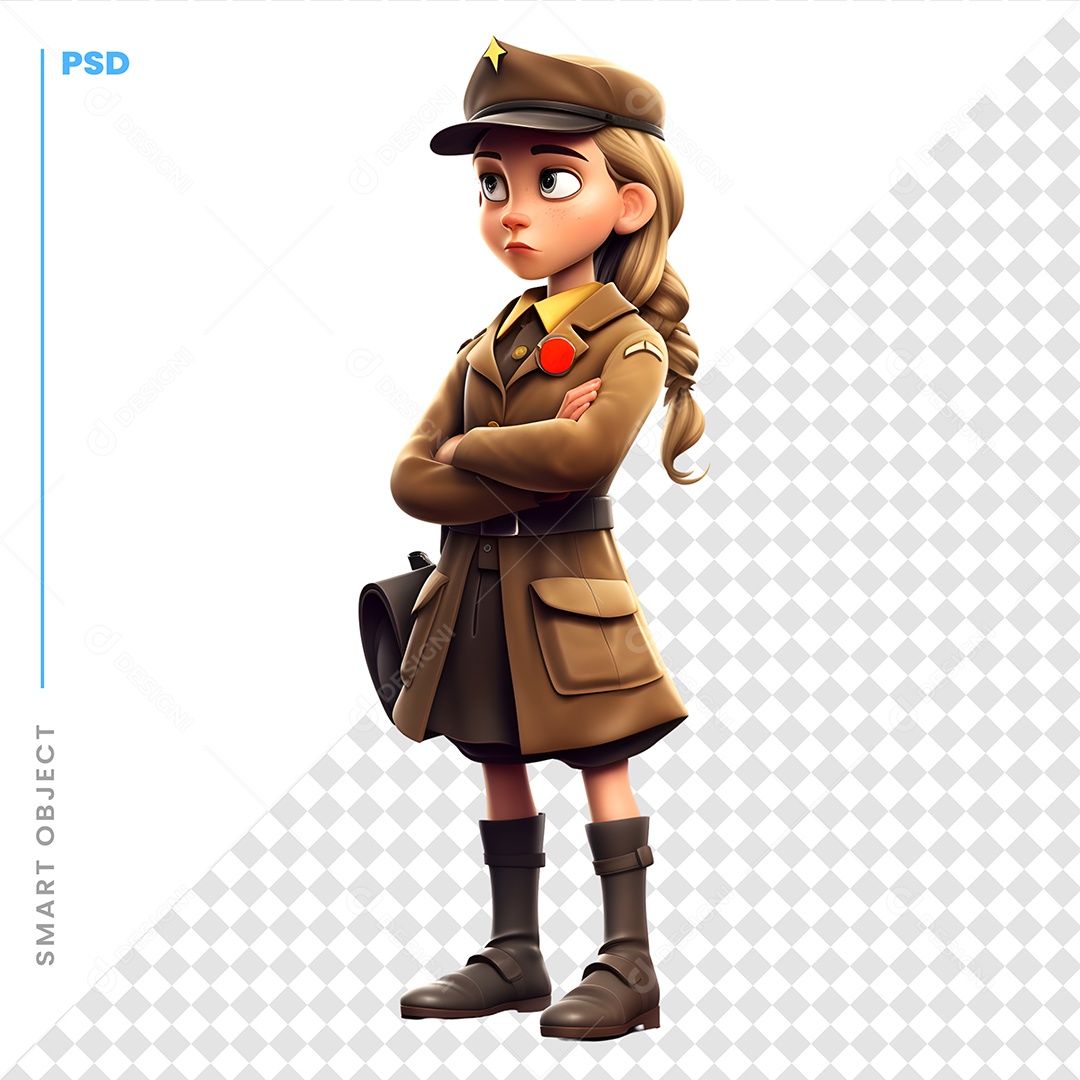 Militar Personagem 3D Para Composição PSD