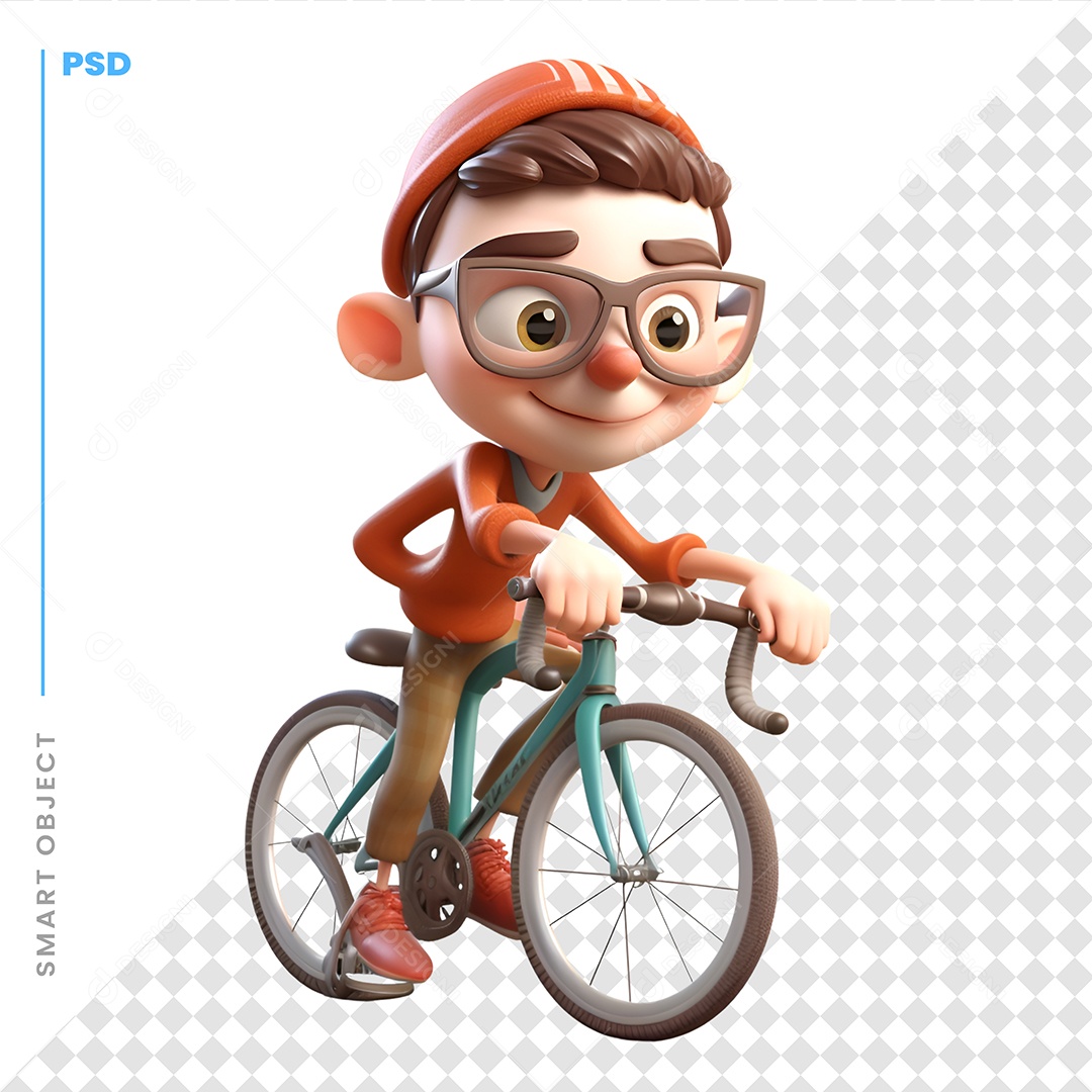 Ciclista Personagem 3D Para Composição PSD