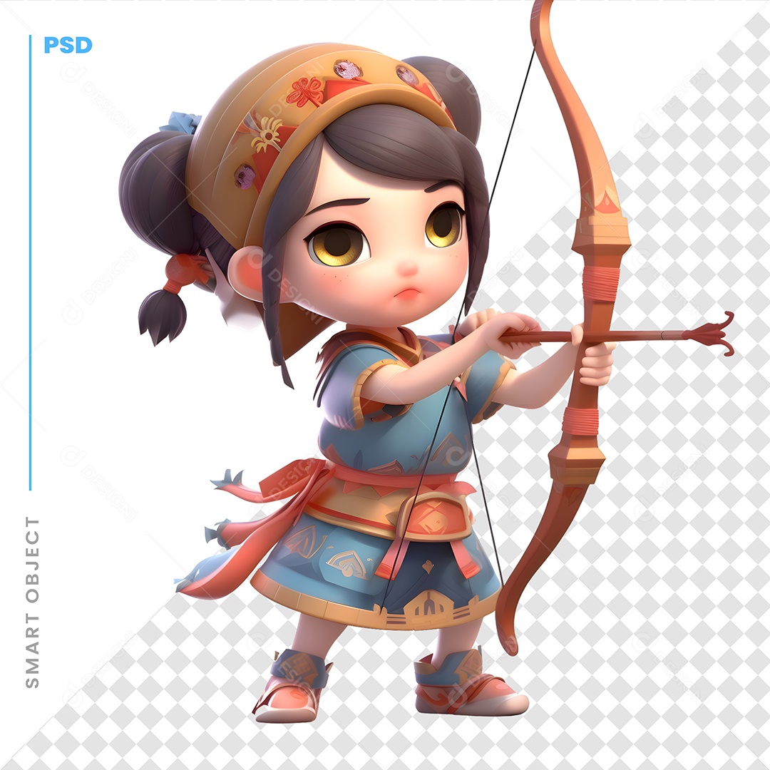 Arqueiro Personagem 3D Para Composição PSD