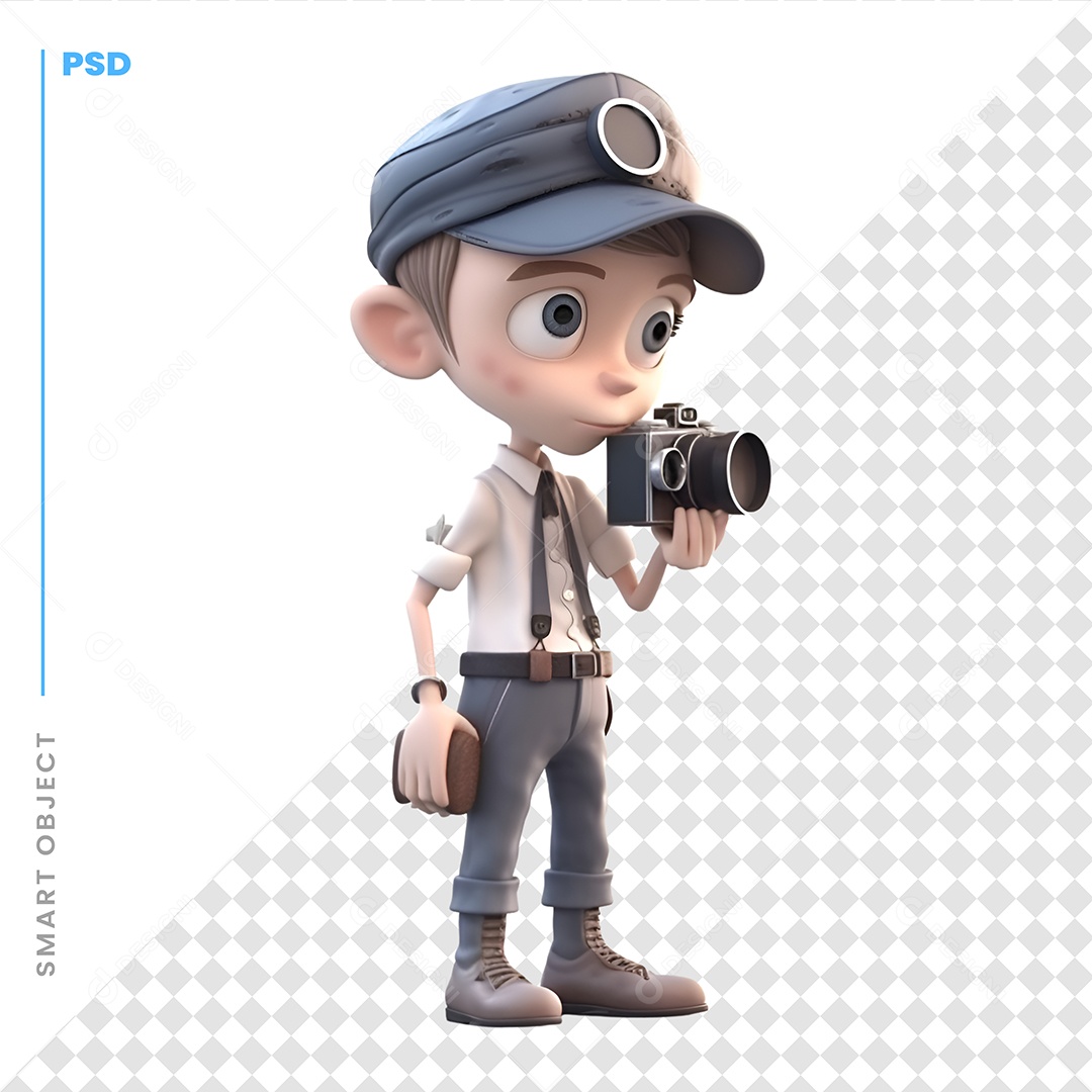 Fotografo Personagem 3D Para Composição PSD