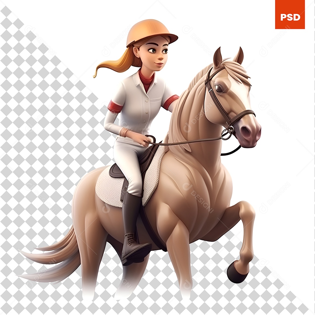 Mulher De Cavalo Personagem 3D Para Composição PSD