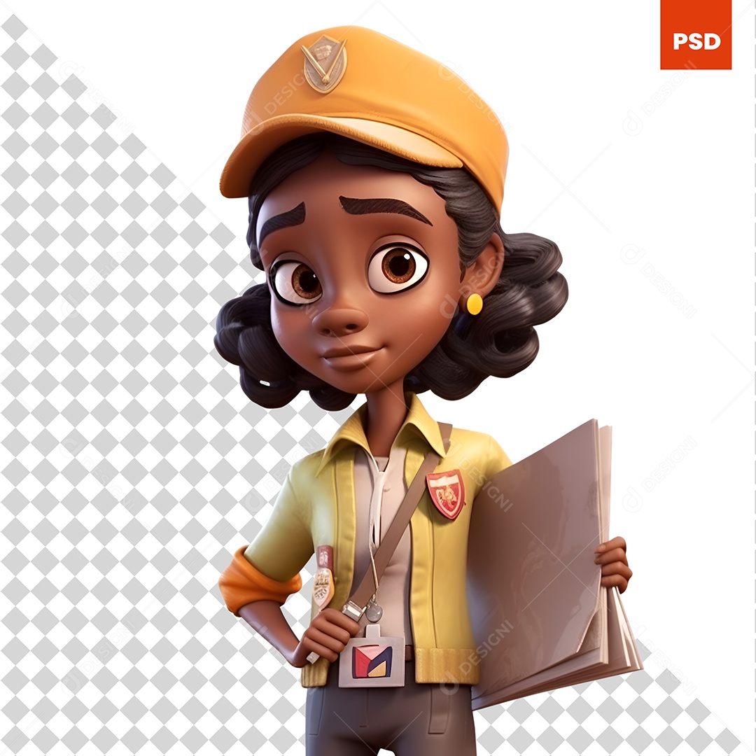 Mulher Personagem 3D Para Composição PSD
