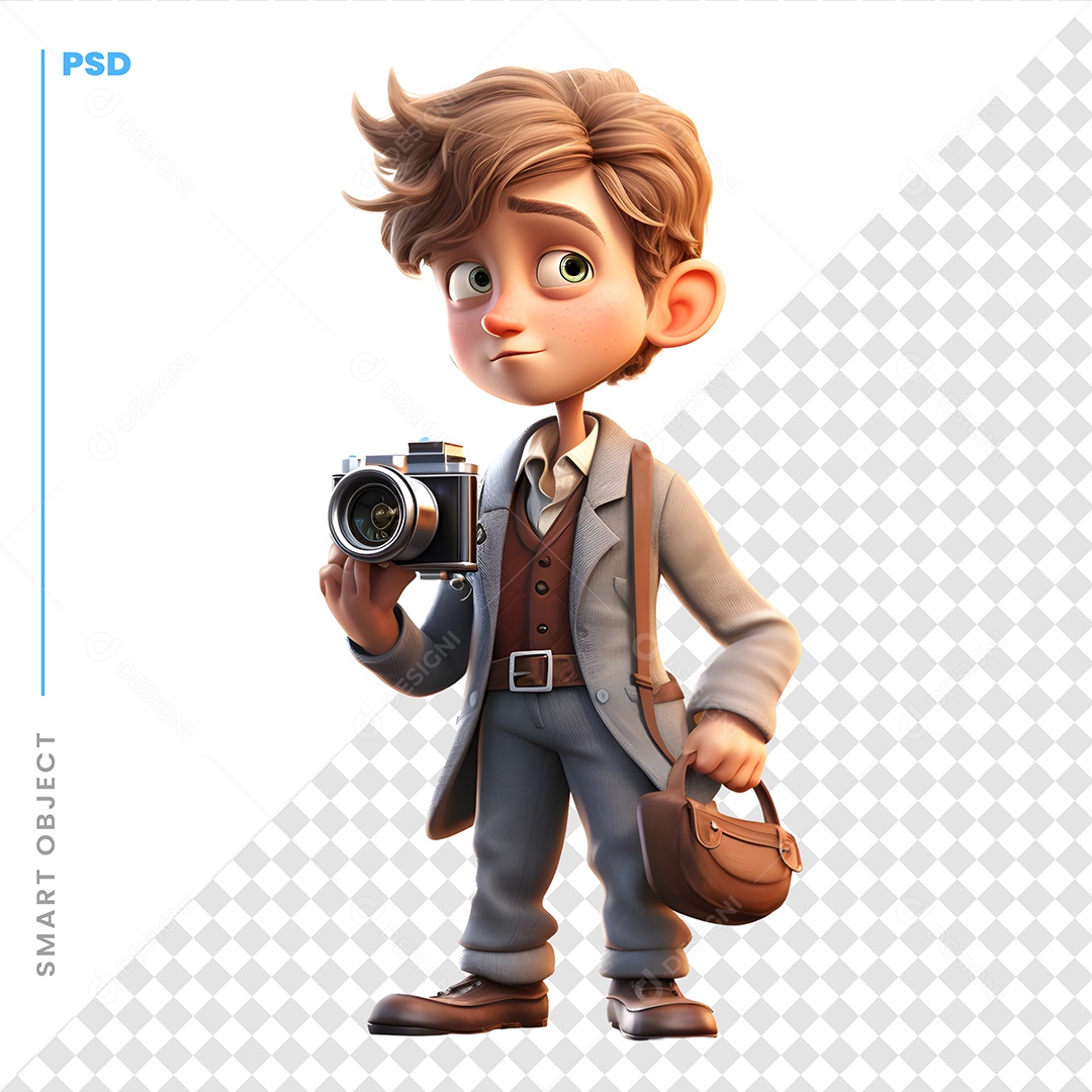 Fotógrafos Personagem 3D Para Composição PSD