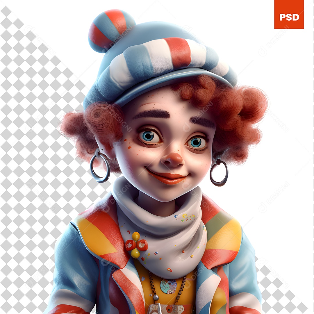Menina Personagem 3D Para Composição PSD