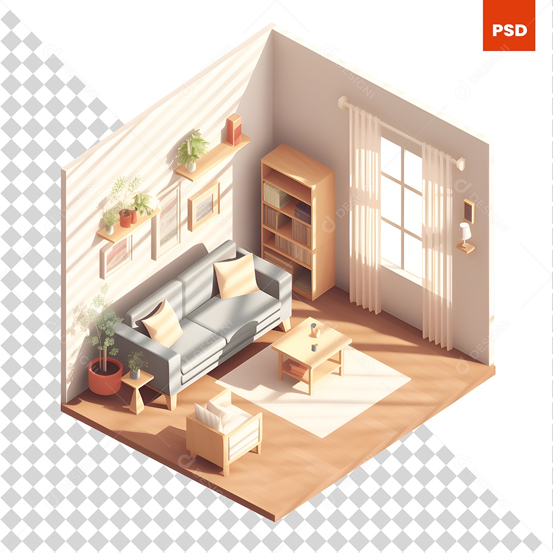 Comodo Elemento 3D Para Composição PSD