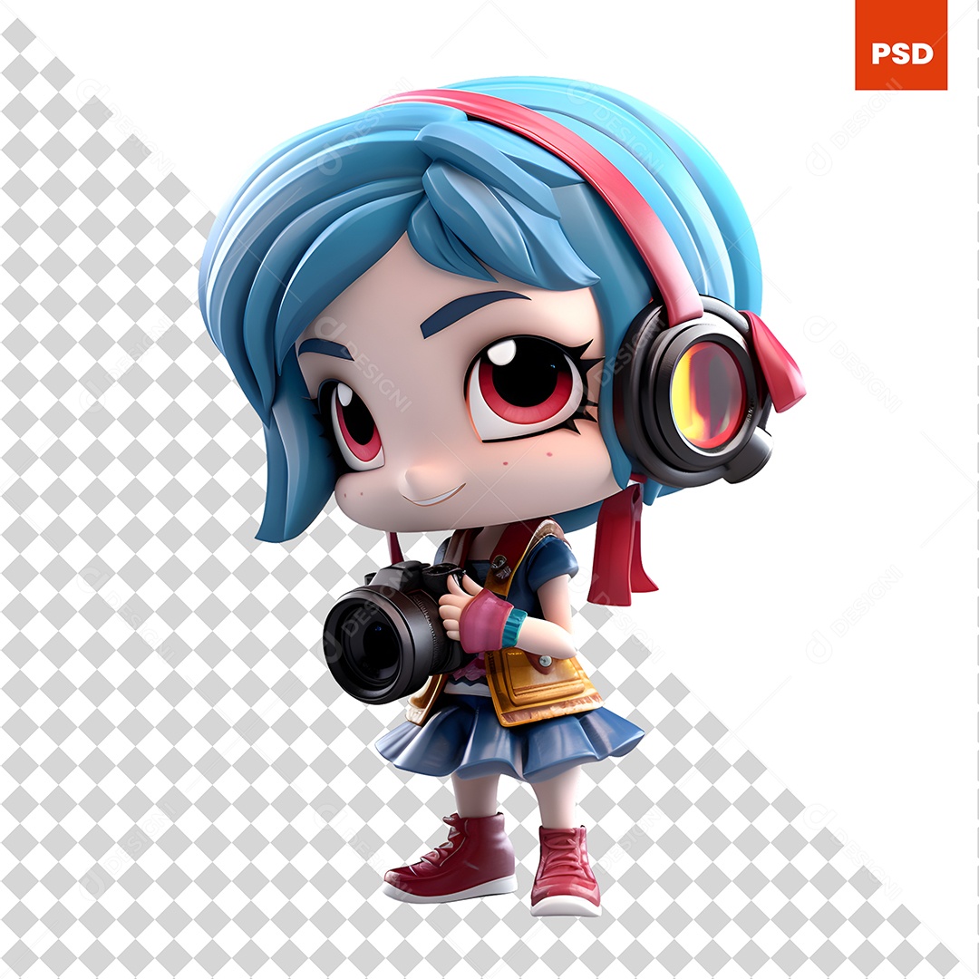 Menina Personagem 3D Para Composição PSD