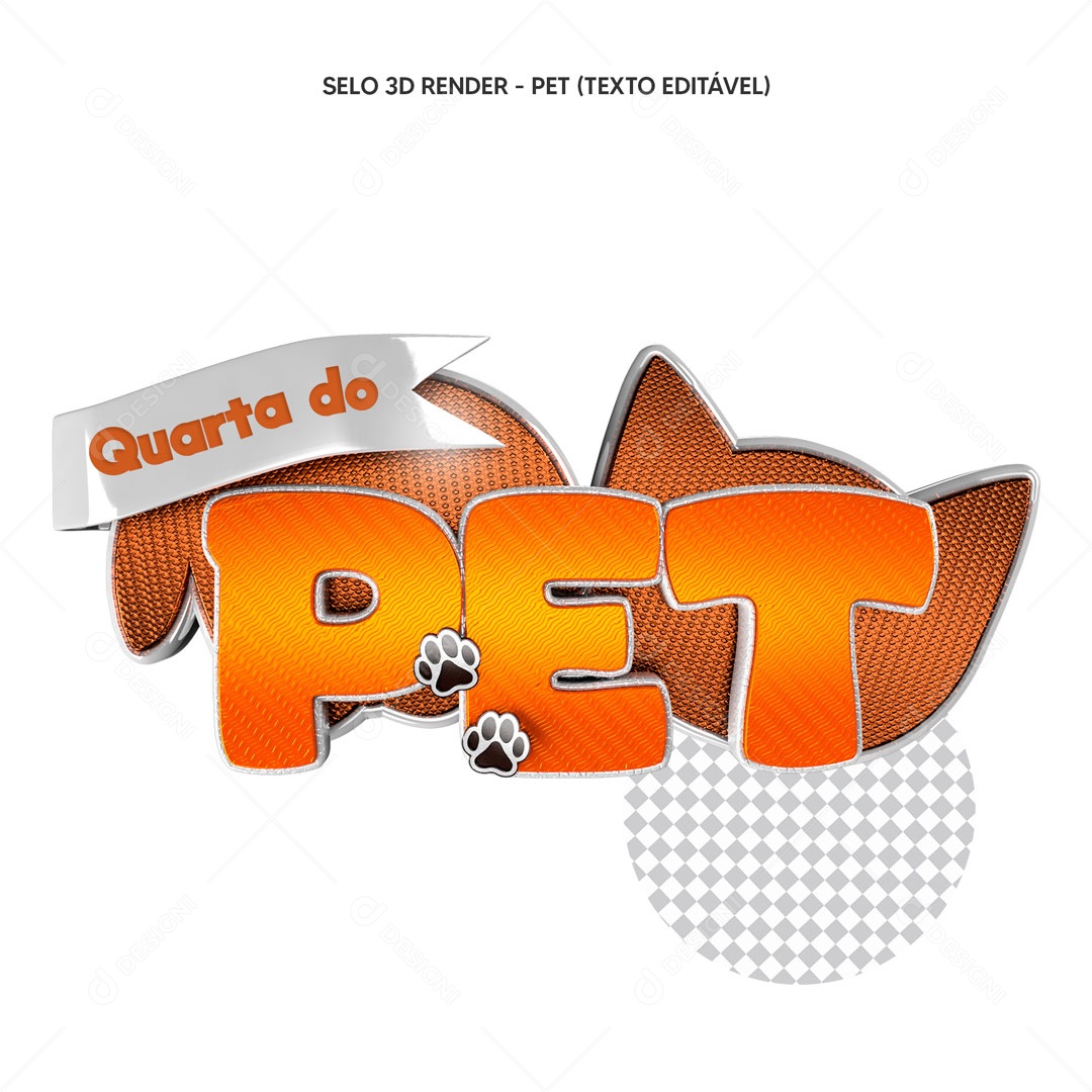 Selo 3D Quarta Do Pet Para Composição PSD