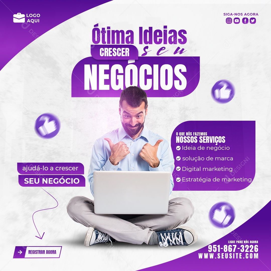 Agência de Marketing Digital e Corporativo Instagram Banner Template 11 Social Media PSD Editável