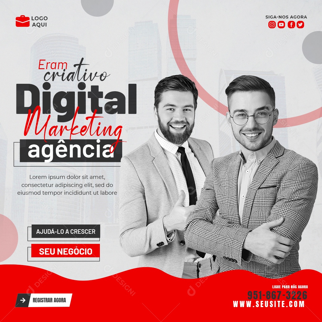 Agência de Marketing Digital e Corporativo Instagram Banner Template 10 Social Media PSD Editável