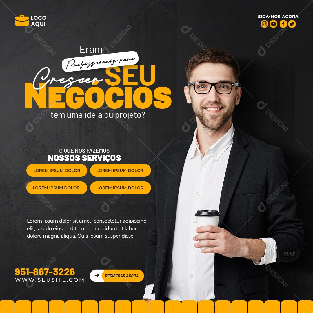 Agência de Marketing Digital e Corporativo Instagram Banner Template 19 Social Media PSD Editável
