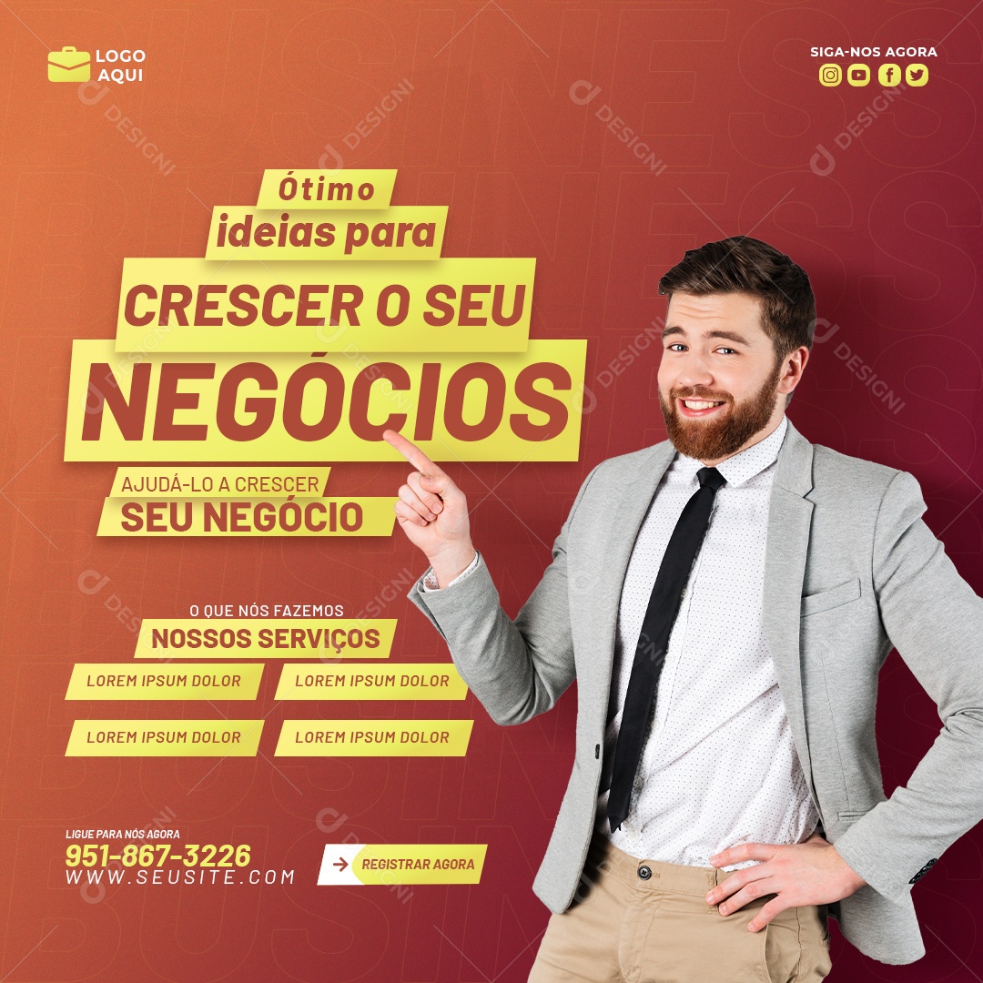 Agência de Marketing Digital e Corporativo Instagram Banner Template 16 Social Media PSD Editável