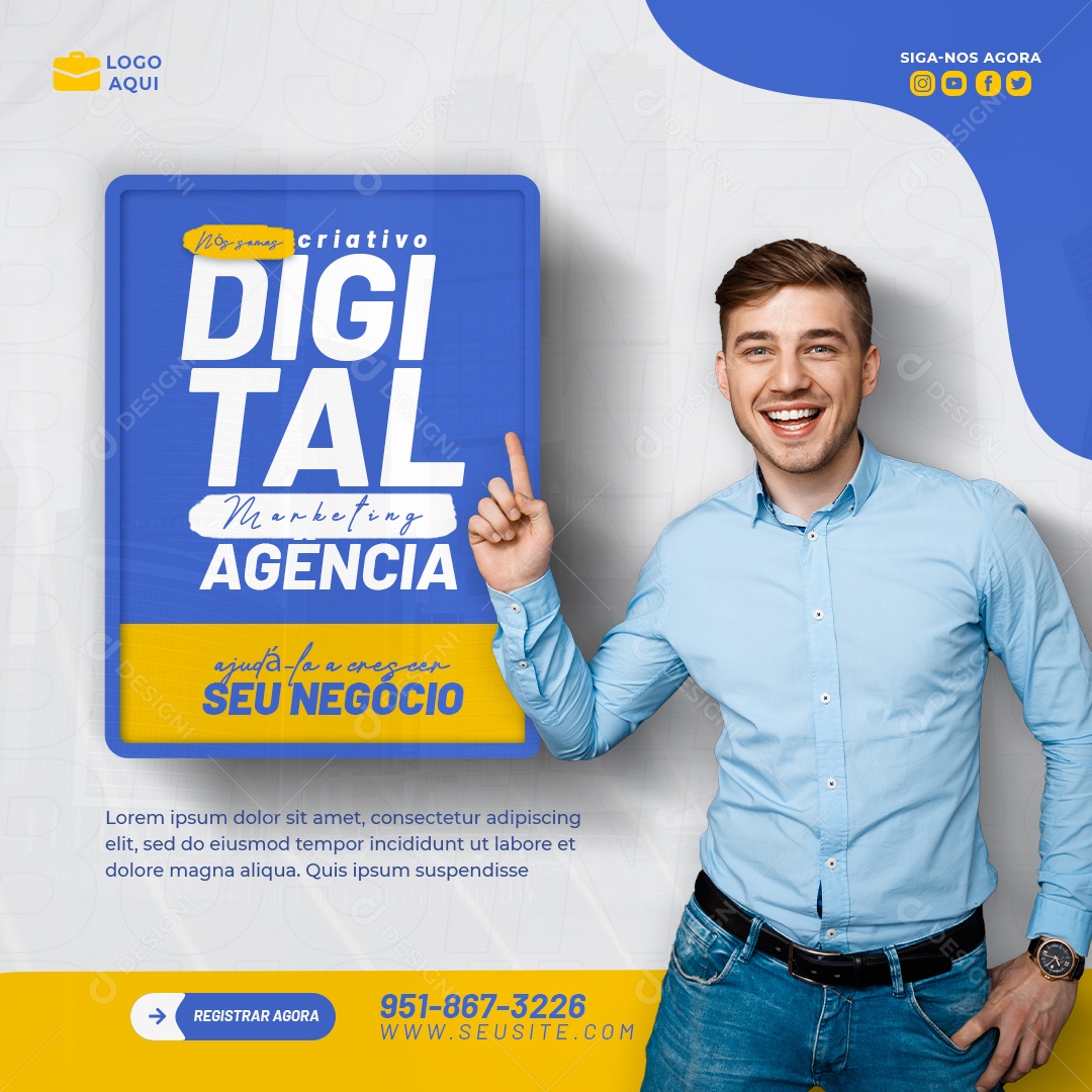 Agência de Marketing Digital e Corporativo Instagram Banner Template 17 Social Media PSD Editável