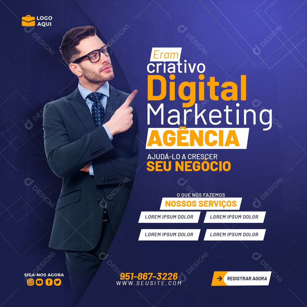 Agência de Marketing Digital e Corporativo Instagram Banner Template 15 Social Media PSD Editável