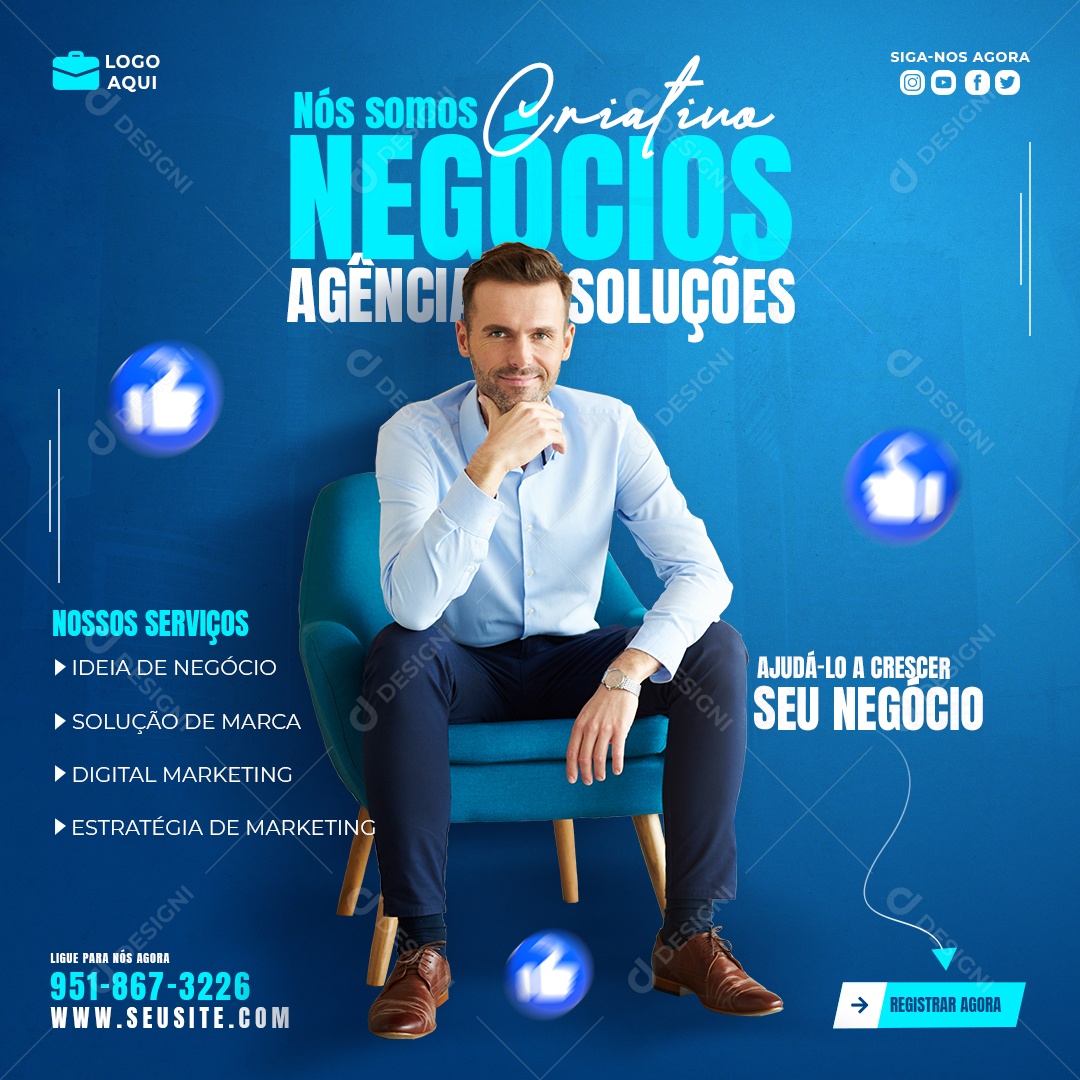 Agência de Marketing Digital e Corporativo Instagram Banner Template 06 Social Media PSD Editável