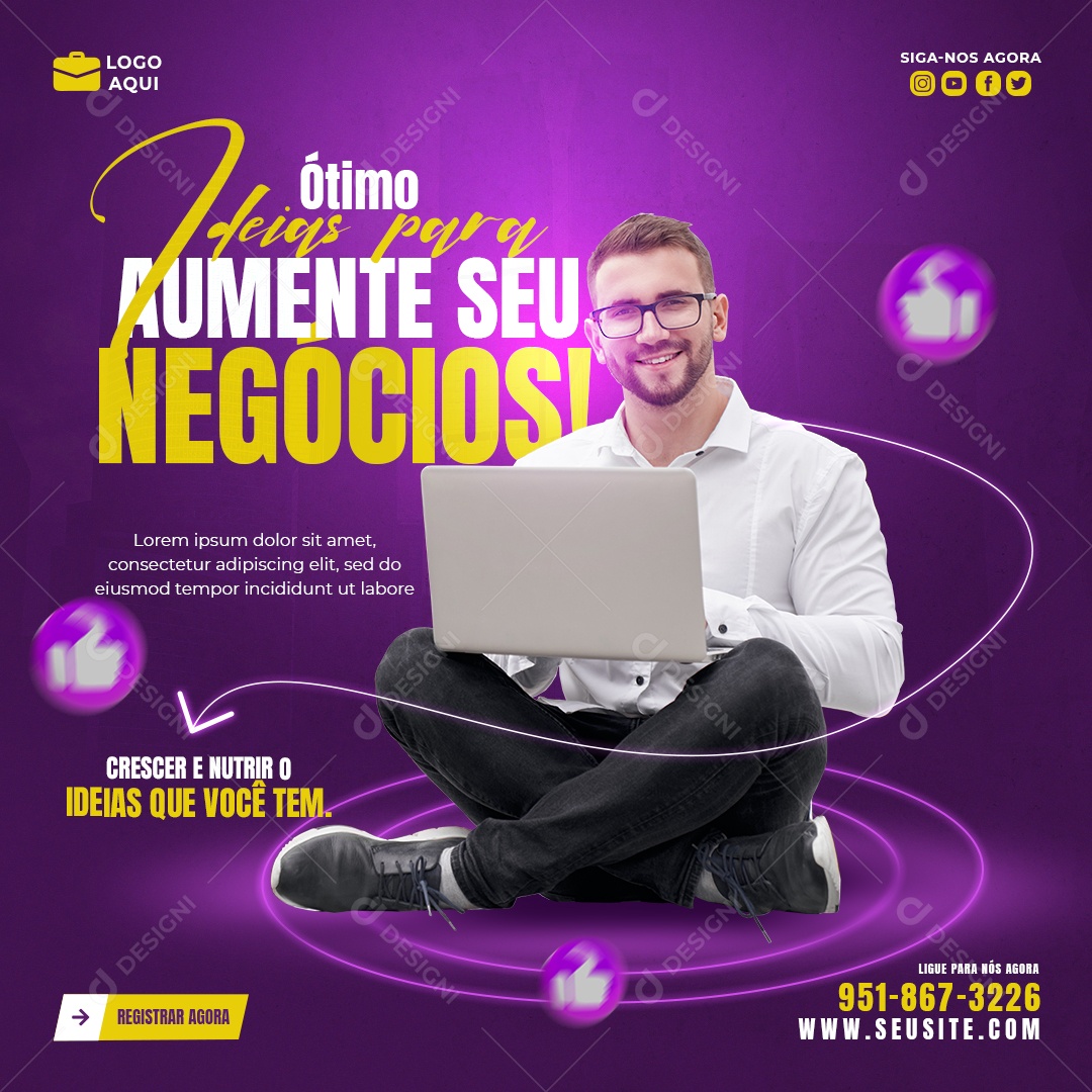 Agência de Marketing Digital e Corporativo Instagram Banner Template 07 Social Media PSD Editável