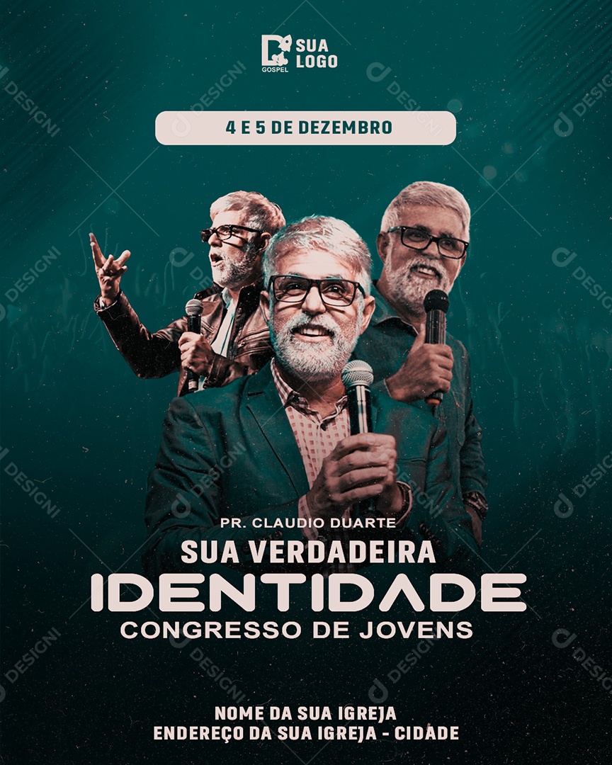 Feed Sua Verdadeira Identidade Congresso De Jovens Social Media PSD Editável