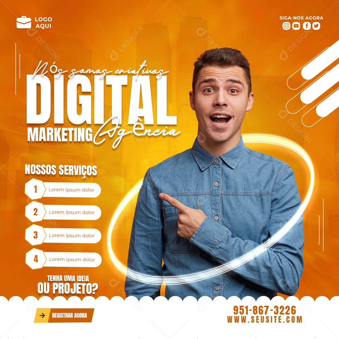 Agência de Marketing Digital e Corporativo Instagram Banner Template 05 Social Media PSD Editável