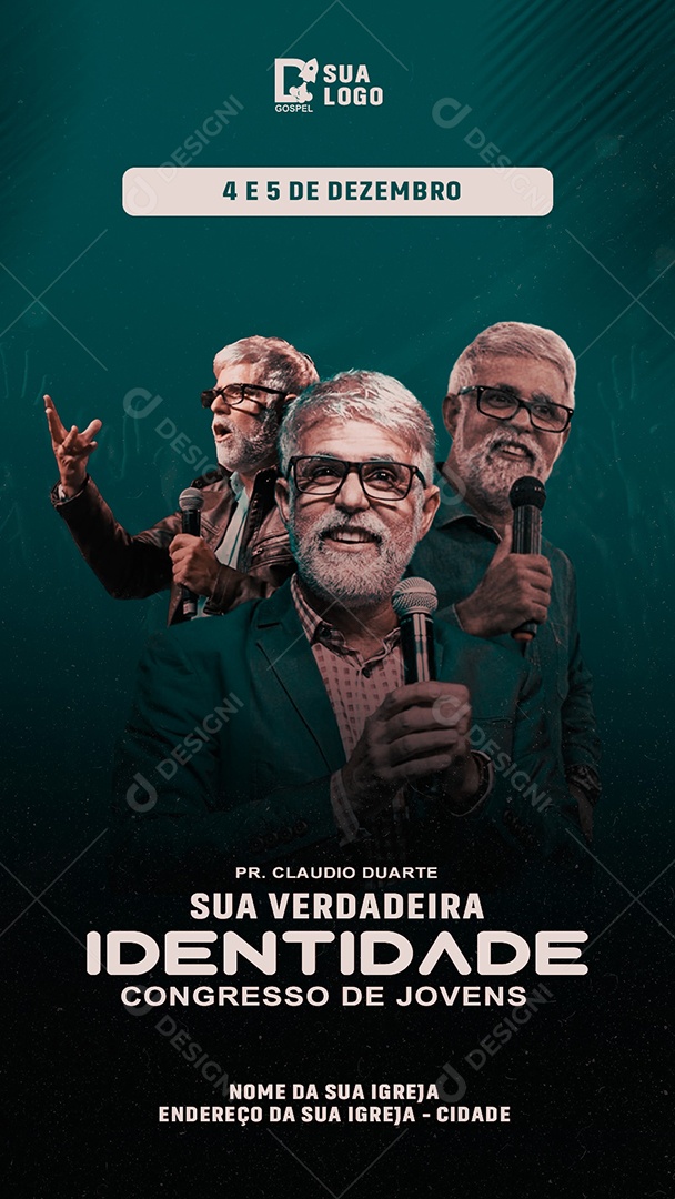 Story Sua Verdadeira Identidade Congresso De Jovens Social Media PSD Editável