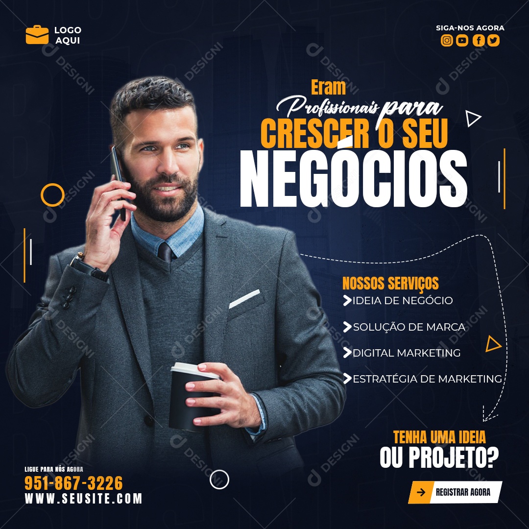 Agência de Marketing Digital e Corporativo Instagram Banner Template 02 Social Media PSD Editável