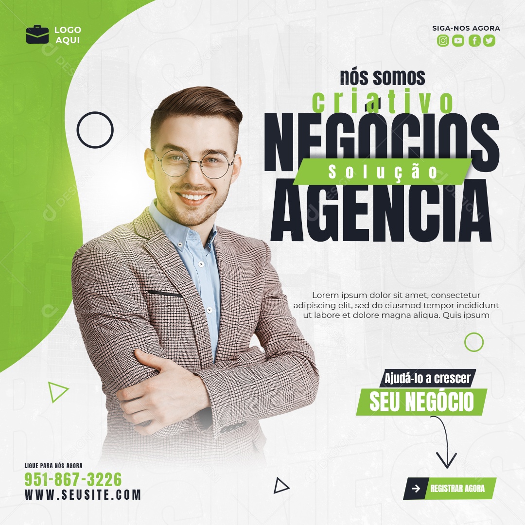 Agência de Marketing Digital e Corporativo Instagram Banner Template 03 Social Media PSD Editável