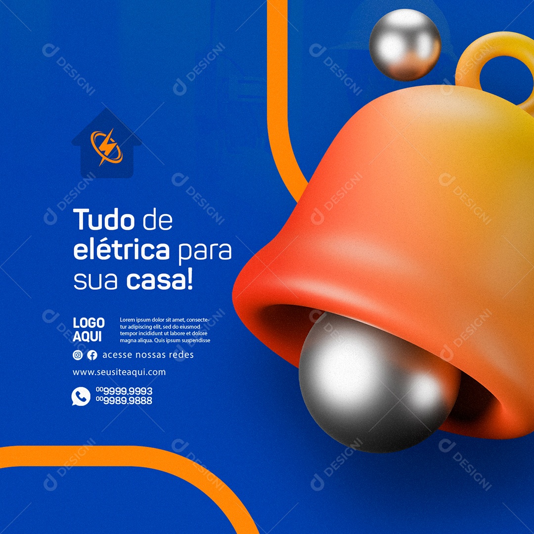 Tudo De Elétrico Para Sua Casa Dia Dos Pais Casa De Materiais Elétricos Social Media PSD Editável