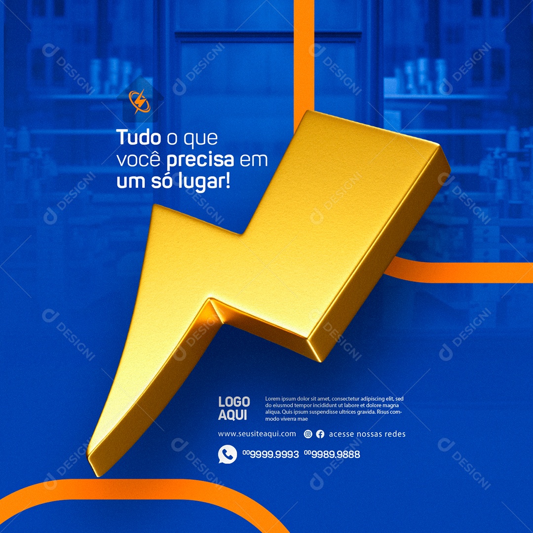 Tudo O Que Você Precisa Em Um Só Lugar Casa De Materiais Elétricos Dia Dos Pais Social Media PSD Editável