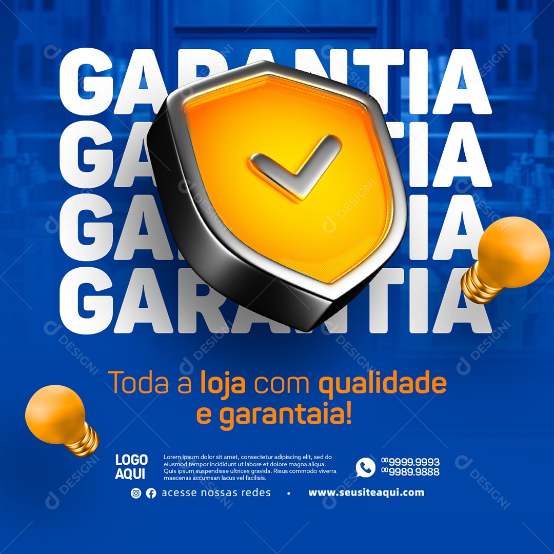 Garantia Toda A Loja Com Qualidade E Garantia Casa De Materiais Elétricos Dia Dos Pais Social Media PSD Editável