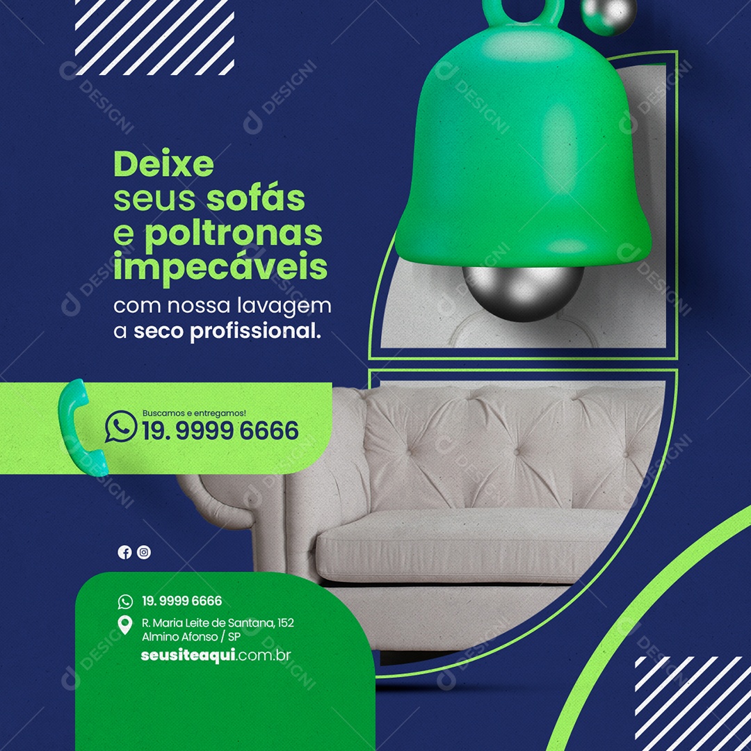 Deixe Seus Sofás E Poltronas Impecáveis Lavagem A Seco Social Media PSD Editável