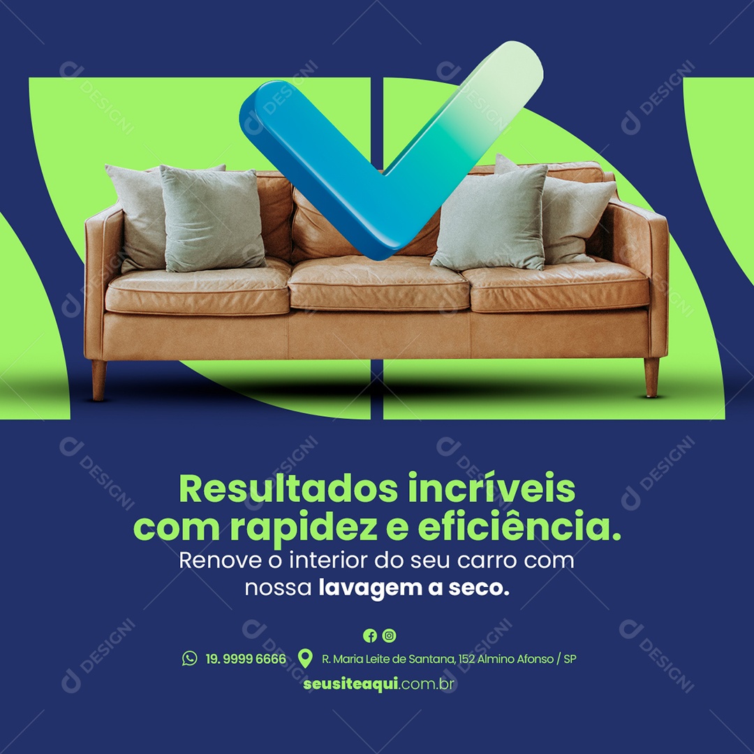 Resultados Incríveis Com Rapidez E Eficiência Lavagem A Seco Social Media PSD Editável
