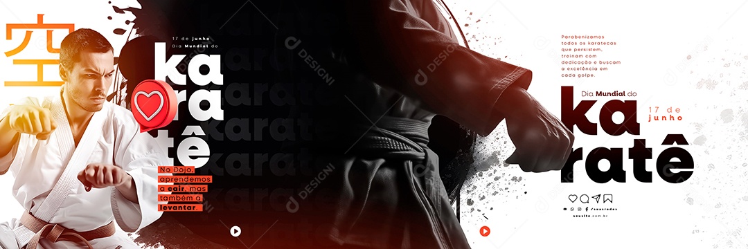 No Dojo Aprendemos A Cair Mas Também A Levantar Dia Mundial Do Karatê Carrossel Social Media PSD Editável