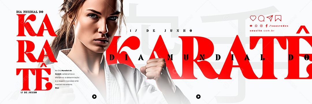 Dia Mundial Do Karatê 17 De Junho Carrossel Social Media PSD Editável