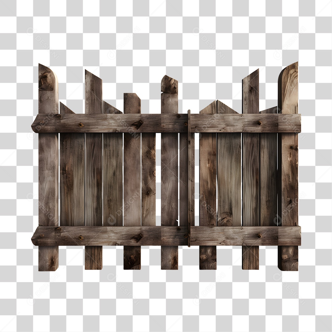Cerca de madeira PNG Transparente