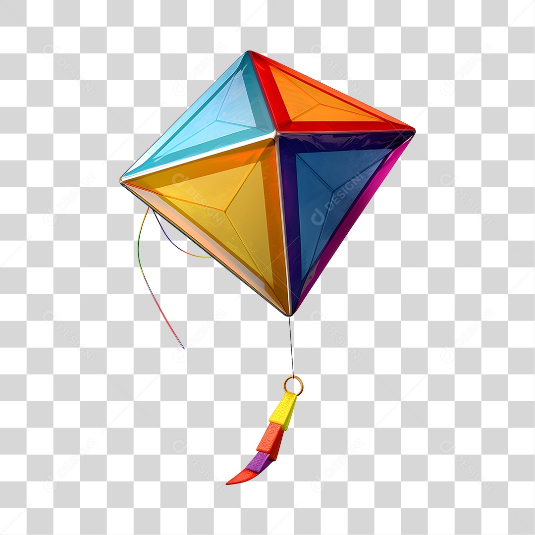 Balão e Fitas Colorido Elemento 3D PNG Transparente
