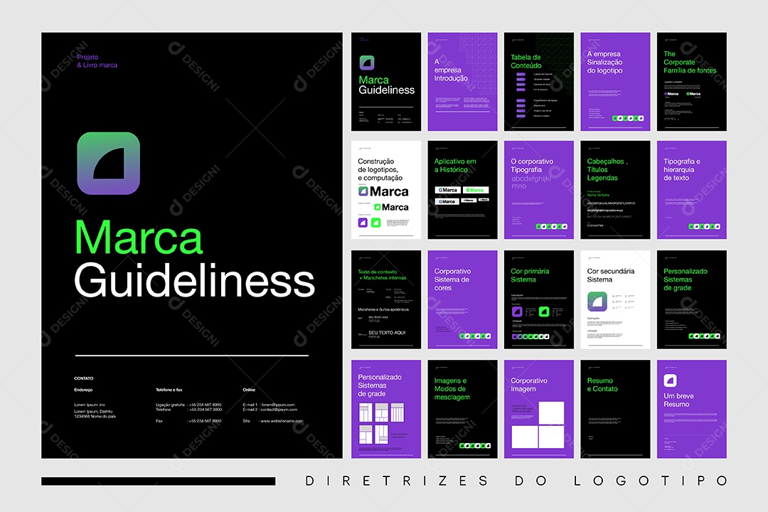 Livro Capa Logotipo Marca Guideliness EPS