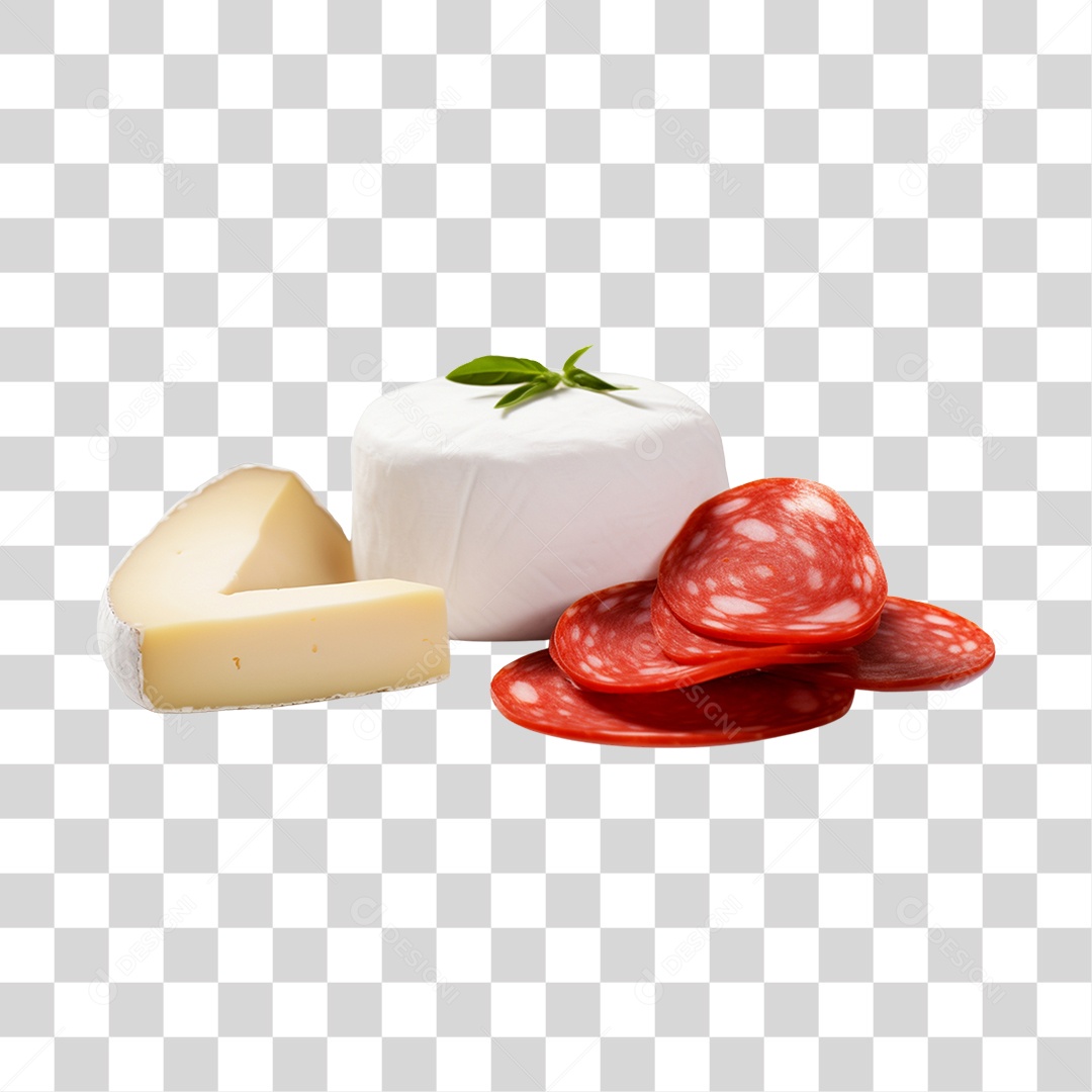 Muçarela fresca  e calabresa PNG Transparente