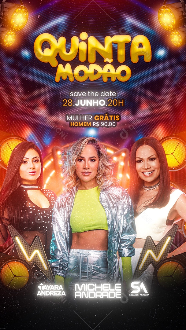 Story Quinta Modão Flyer Tayara Andreza Michele Andrade Solange Almeida Social Media PSD Editável