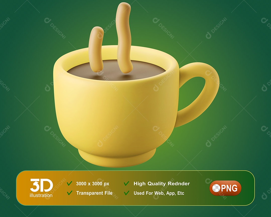 Xicara De Café Elemento 3D Para Composição PSD