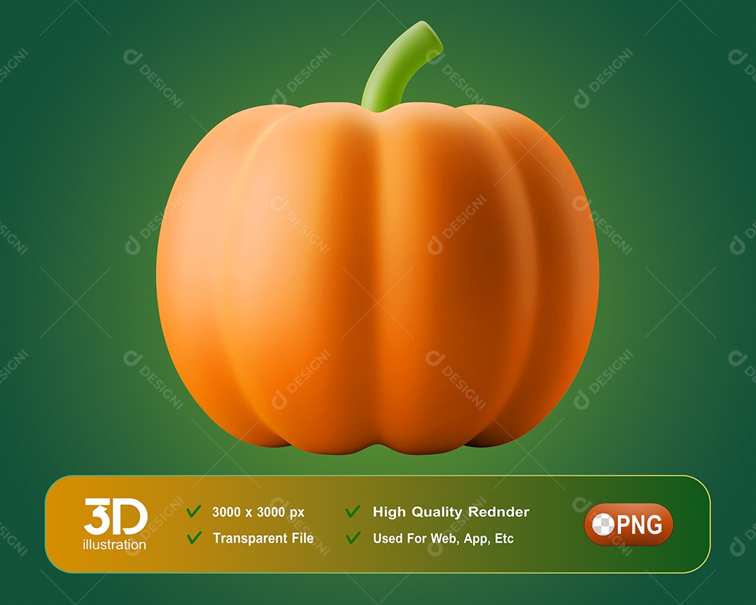 Abobora Elemento 3D Para Composição PSD