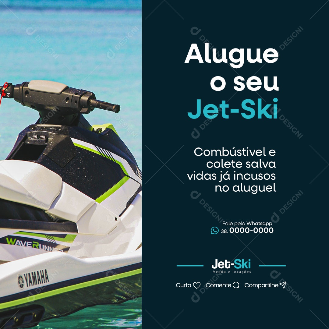 Rent Your Jet-Ski Fuel Social Media Editable PSD