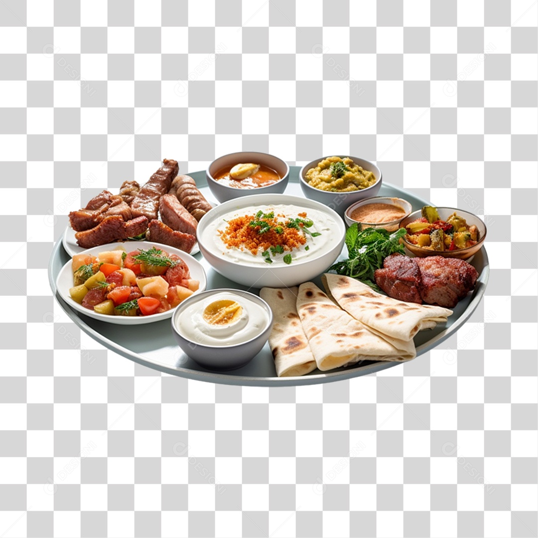 Bandeja de café da manhã PNG Transparente