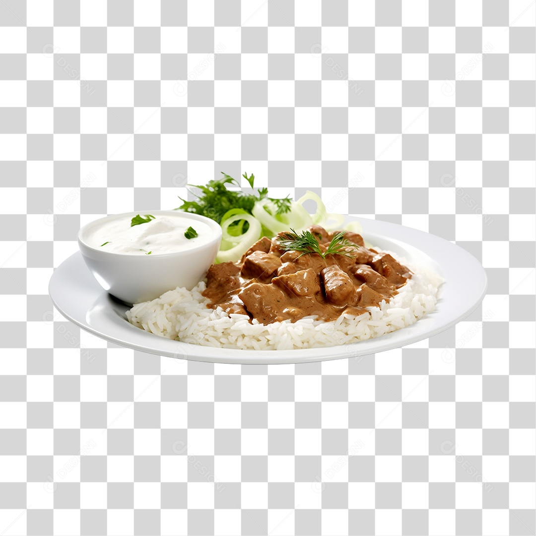 Prato de comida alimento arroz molho