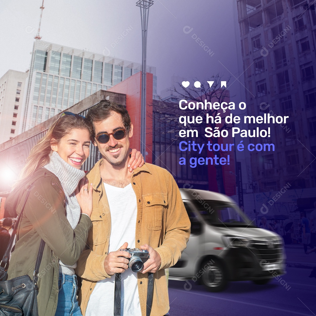 Conheça O Que Há De Melhor Em São Paulo City Tour Social Media PSD Editável