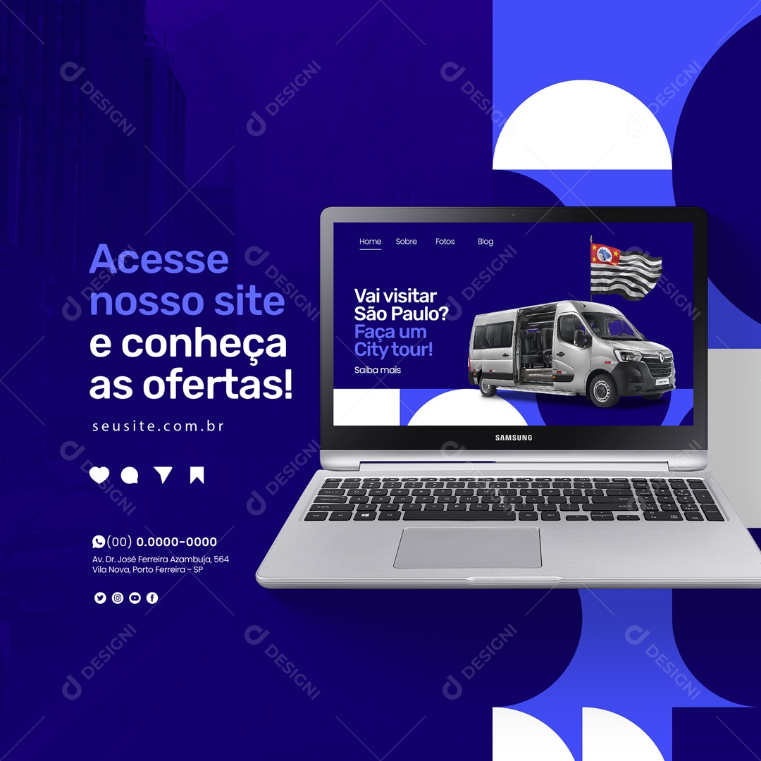 Acesso Nosso Site E Conheça As Ofertas City Tour Social Media PSD Editável