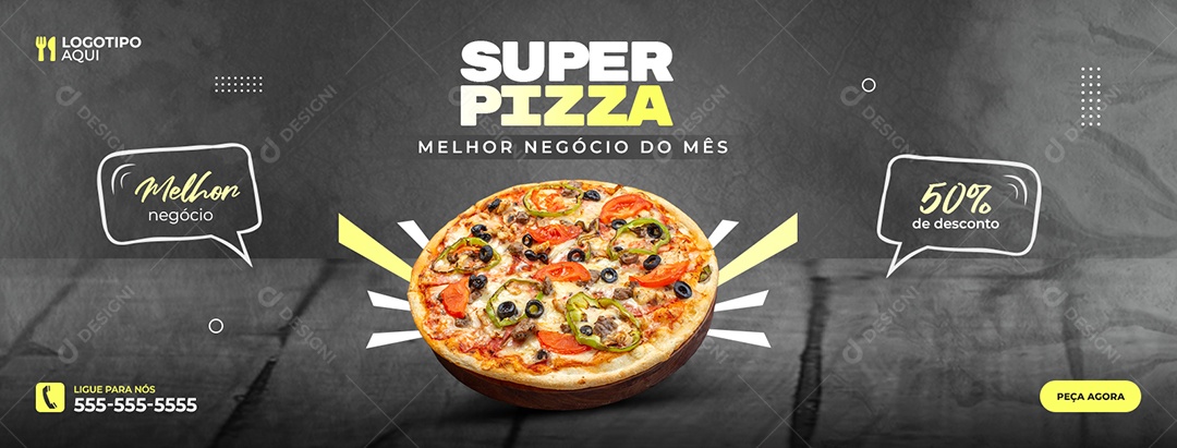 Banner Super Pizza Social Media PSD Editável