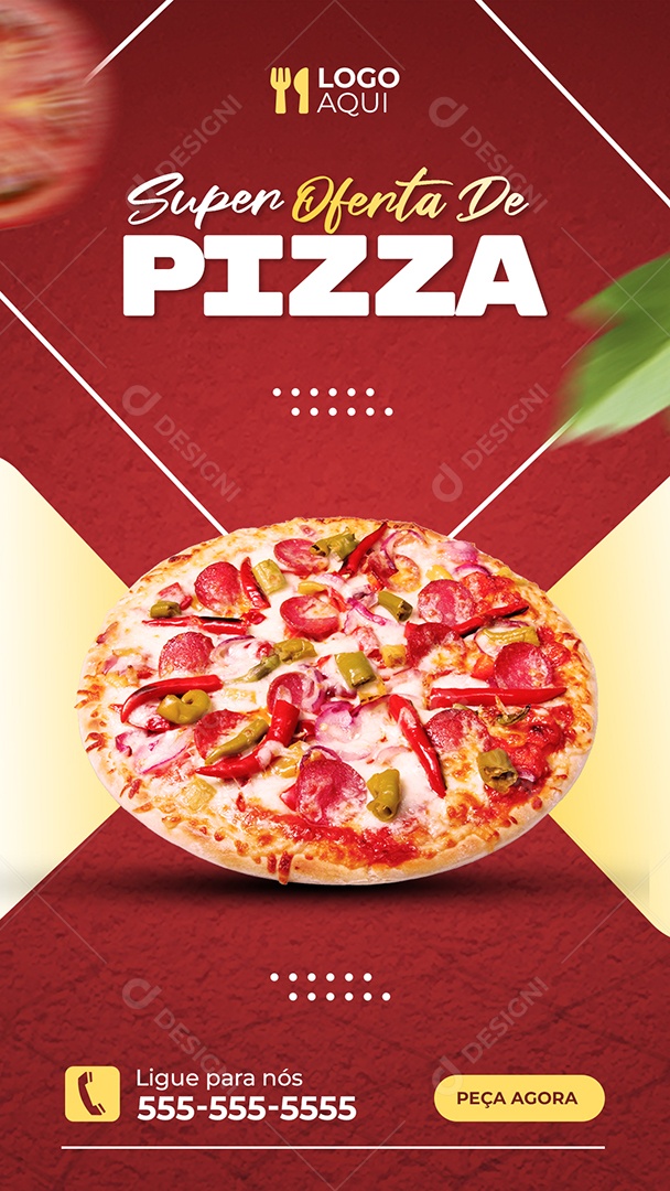 Story Super Oferta de Pizza Social Media PSD Editável