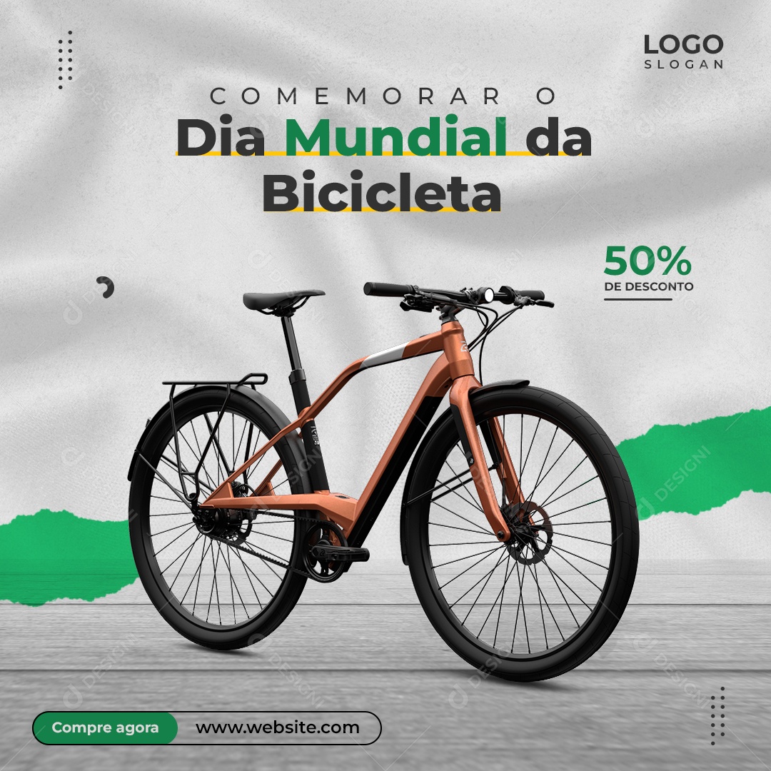 Dia Mundial da Bicicleta Social Media PSD Editável