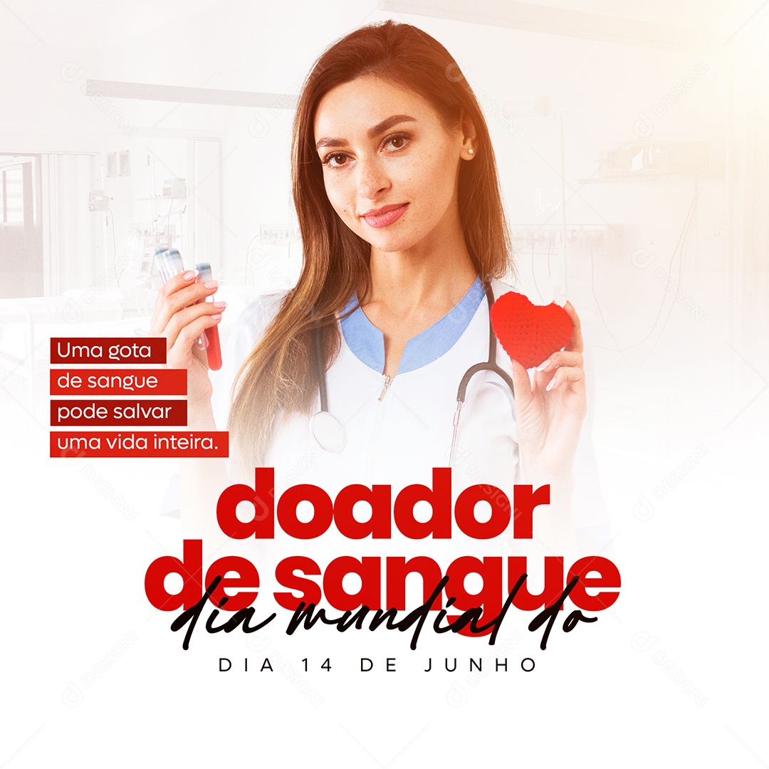 Dia Mundial Do Doador De Sangue 14 De Junho Social Media PSD Editável