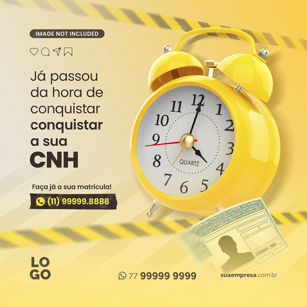 Já Passou da Hora de Conquistar a Sua CNH Social Media PSD Editável