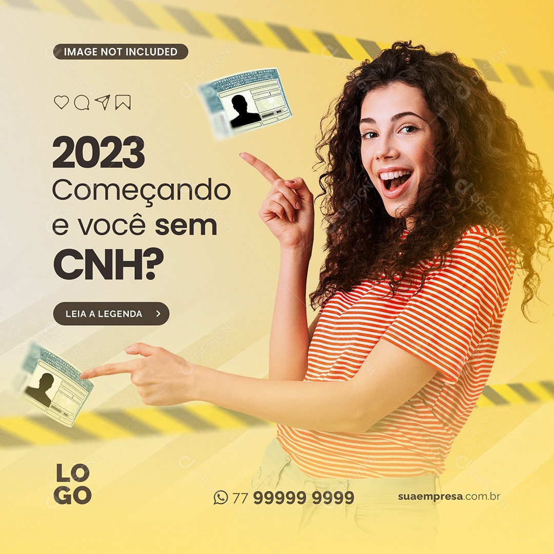 2023 Começando e Você Sem CNH Social Media PSD Editável